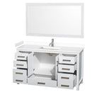 Sheffield 60" Free Standing Single Basin Vanity Set with Cabinet, Cultured Marble Vanity Top, and Framed Mirror - image 12