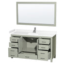 Sheffield 60" Free Standing Single Basin Vanity Set with Cabinet, Cultured Marble Vanity Top, and Framed Mirror - image 14