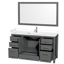 Sheffield 60" Free Standing Single Basin Vanity Set with Cabinet, Cultured Marble Vanity Top, and Framed Mirror - image 16