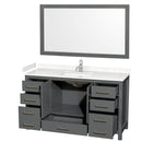 Sheffield 60" Free Standing Single Basin Vanity Set with Cabinet, Cultured Marble Vanity Top, and Framed Mirror - image 17