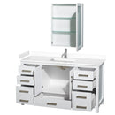 Sheffield 60" Free Standing Single Basin Vanity Set with Cabinet, Cultured Marble Vanity Top, and Medicine Cabinet - image 9