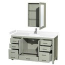 Sheffield 60" Free Standing Single Basin Vanity Set with Cabinet, Cultured Marble Vanity Top, and Medicine Cabinet - image 11