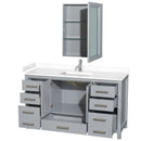 Sheffield 60" Free Standing Single Basin Vanity Set with Cabinet, Cultured Marble Vanity Top, and Medicine Cabinet - image 15