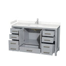 Sheffield 60" Free Standing Single Basin Vanity Set with Cabinet and Cultured Marble Vanity Top - image 2