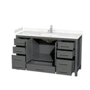 Sheffield 60" Free Standing Single Basin Vanity Set with Cabinet and Cultured Marble Vanity Top - image 13