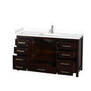 Sheffield 60" Free Standing Single Basin Vanity Set with Cabinet and Cultured Marble Vanity Top - image 14