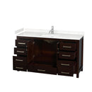 Sheffield 60" Free Standing Single Basin Vanity Set with Cabinet and Cultured Marble Vanity Top - image 15