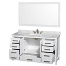 Sheffield 60" Free Standing Single Basin Vanity Set with Wood Cabinet, Marble Vanity Top, and Framed Mirror - image 2