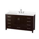 Sheffield 60" Free Standing Single Basin Vanity Set with Cabinet and Quartz Vanity Top - image 1