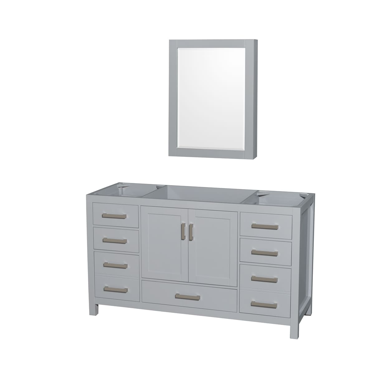 Sheffield 60" Single Free Standing Vanity Cabinet - Less Vanity Top