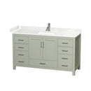 Sheffield 60" Free Standing Single Basin Vanity Set with Cabinet and Cultured Marble Vanity Top - image 1