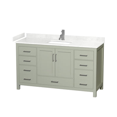 Sheffield 60" Free Standing Single Basin Vanity Set with Cabinet and Cultured Marble Vanity Top - image 1