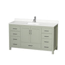 Sheffield 60" Free Standing Single Basin Vanity Set with Cabinet and Quartz Vanity Top - image 1