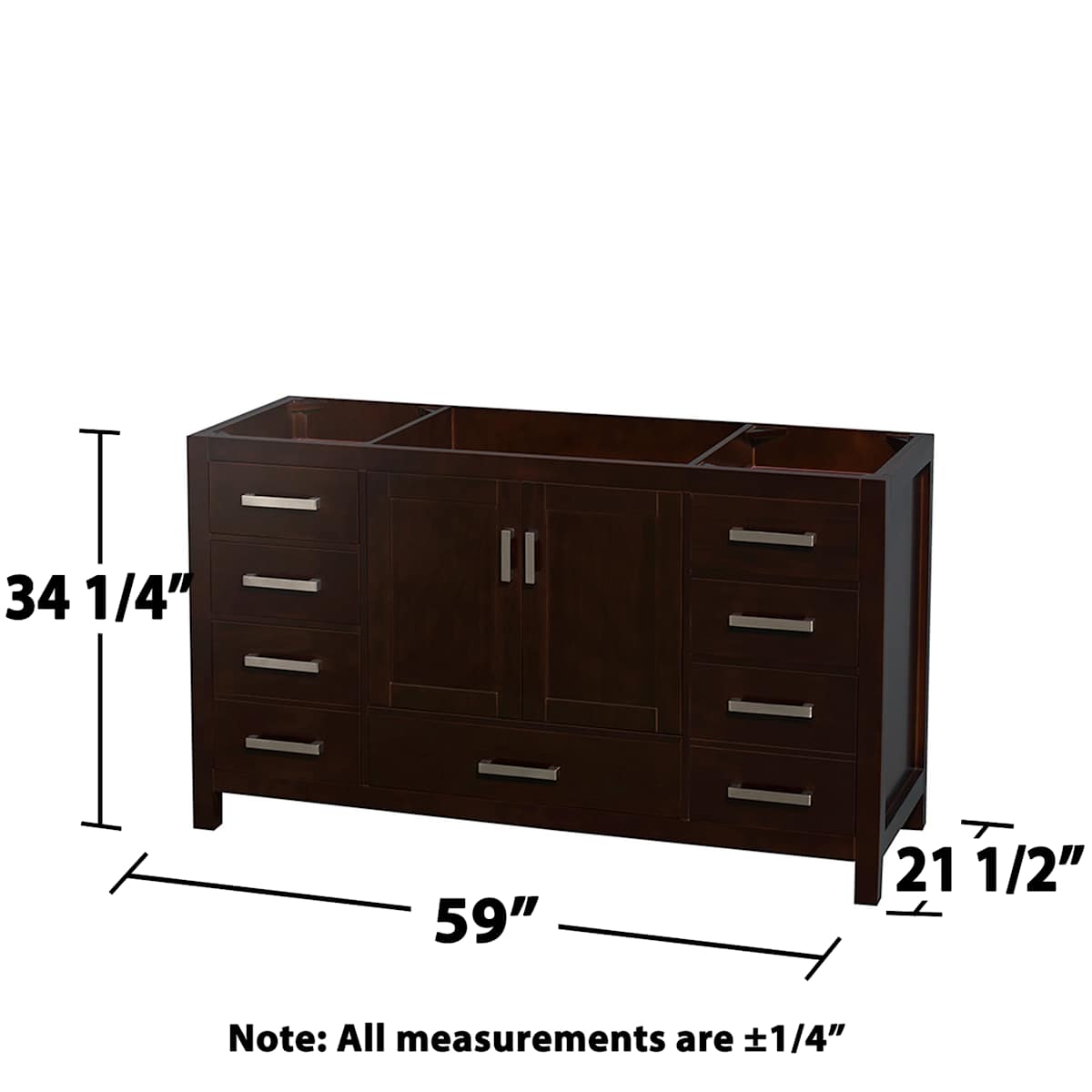 Sheffield 60" Single Free Standing Vanity Cabinet - Less Vanity Top