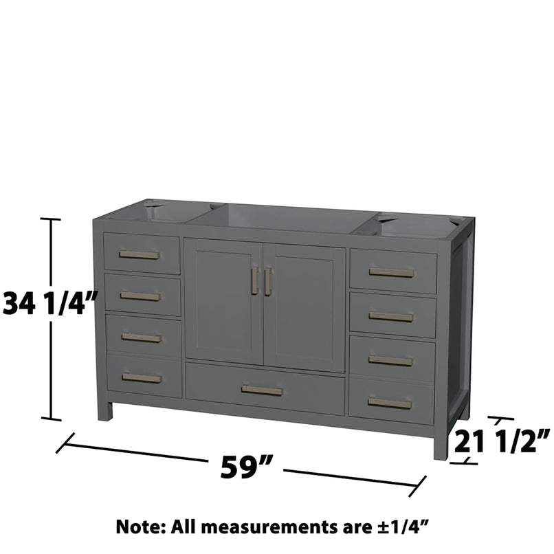 Sheffield 60" Single Free Standing Vanity Cabinet - Less Vanity Top - image 11