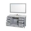 Sheffield 60" Free Standing Single Basin Vanity Set with Cabinet, Marble Vanity Top, and Framed Mirror - image 2
