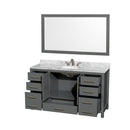 Sheffield 60" Free Standing Single Basin Vanity Set with Cabinet, Marble Vanity Top, and Framed Mirror - image 5