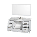 Sheffield 60" Free Standing Single Basin Vanity Set with Cabinet, Marble Vanity Top, and Framed Mirror - image 8