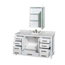 Sheffield 60" Free Standing Single Basin Vanity Set with Cabinet, Marble Vanity Top, and Medicine Cabinet - image 10