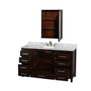 Sheffield 60" Free Standing Single Basin Vanity Set with Cabinet, Marble Vanity Top, and Medicine Cabinet - image 13