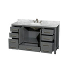 Sheffield 60" Free Standing Single Basin Vanity Set with Cabinet and Marble Vanity Top - image 4