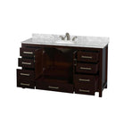 Sheffield 60" Free Standing Single Basin Vanity Set with Cabinet and Marble Vanity Top - image 10