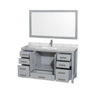 Sheffield 60" Free Standing Single Basin Vanity Set with Cabinet, Marble Vanity Top, and Framed Mirror - image 2