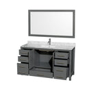 Sheffield 60" Free Standing Single Basin Vanity Set with Cabinet, Marble Vanity Top, and Framed Mirror - image 4