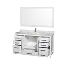 Sheffield 60" Free Standing Single Basin Vanity Set with Cabinet, Marble Vanity Top, and Framed Mirror - image 7