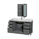 Sheffield 60" Free Standing Single Basin Vanity Set with Cabinet, Marble Vanity Top, and Medicine Cabinet - image 4
