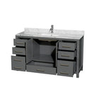 Sheffield 60" Free Standing Single Basin Vanity Set with Cabinet and Marble Vanity Top - image 4