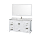 Sheffield 60" Free Standing Single Basin Vanity Set with Cabinet, Marble Vanity Top, and Framed Mirror - image 1