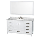 Sheffield 60" Free Standing Single Basin Vanity Set with Wood Cabinet, Marble Vanity Top, and Framed Mirror - image 1