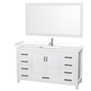 Sheffield 60" Free Standing Single Basin Vanity Set with Cabinet, Cultured Marble Vanity Top, and Framed Mirror - image 1