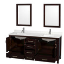 Sheffield 72" Free Standing Double Basin Vanity Set with Cabinet, Quartz Vanity Top, and Framed Mirror - image 2