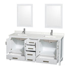 Sheffield 72" Free Standing Double Basin Vanity Set with Cabinet, Quartz Vanity Top, and Framed Mirror - image 14