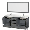 Sheffield 72" Free Standing Double Basin Vanity Set with Cabinet, Quartz Vanity Top, and Framed Mirror - image 13