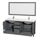 Sheffield 72" Free Standing Double Basin Vanity Set with Cabinet, Quartz Vanity Top, and Framed Mirror - image 14