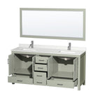 Sheffield 72" Free Standing Double Basin Vanity Set with Cabinet, Quartz Vanity Top, and Framed Mirror - image 15