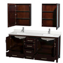 Sheffield 72" Free Standing Double Basin Vanity Set with Cabinet, Quartz Vanity Top, and Medicine Cabinet - image 2