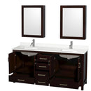 Sheffield 72" Free Standing Double Basin Vanity Set with Cabinet, Quartz Vanity Top, and Medicine Cabinet - image 10