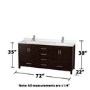 Sheffield 72" Free Standing Double Basin Vanity Set with Cabinet and Quartz Vanity Top - image 5