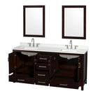 Sheffield 72" Free Standing Double Basin Vanity Set with Cabinet, Quartz Vanity Top, and Framed Mirror - image 2