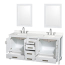 Sheffield 72" Free Standing Double Basin Vanity Set with Cabinet, Quartz Vanity Top, and Framed Mirror - image 10