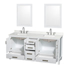 Sheffield 72" Free Standing Double Basin Vanity Set with Cabinet, Quartz Vanity Top, and Framed Mirror - image 11