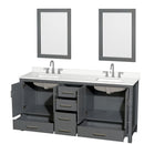 Sheffield 72" Free Standing Double Basin Vanity Set with Cabinet, Quartz Vanity Top, and Framed Mirror - image 12