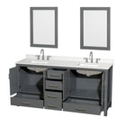 Sheffield 72" Free Standing Double Basin Vanity Set with Cabinet, Quartz Vanity Top, and Framed Mirror - image 13
