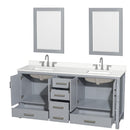 Sheffield 72" Free Standing Double Basin Vanity Set with Cabinet, Quartz Vanity Top, and Framed Mirror - image 14