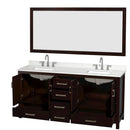 Sheffield 72" Free Standing Double Basin Vanity Set with Cabinet, Quartz Vanity Top, and Framed Mirror - image 2
