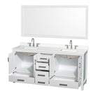 Sheffield 72" Free Standing Double Basin Vanity Set with Cabinet, Quartz Vanity Top, and Framed Mirror - image 11